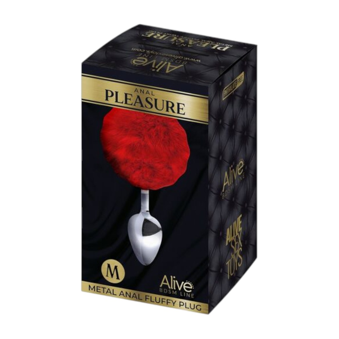 ALIVE – ANAL PLEASURE PLUG SMOOTH METAL FLUFFY RED SIZE M 1 ALIVE Fluffy Red Metal Plug M - metalinis analinis kaištis su raudona pūkuota uodegėle, studijinis vaizdas ALIVE – ANAL PLEASURE PLUG SMOOTH METAL FLUFFY RED SIZE M 1 ALIVE Fluffy Red Metal Plug M - metalinis analinis kaištis su raudona pūkuota uodegėle, studijinis vaizdas