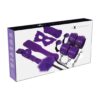 Experience BDSM Fetish Kit Purple Series – violetinės spalvos BDSM rinkinys su pančiais, kauke ir kamščiu