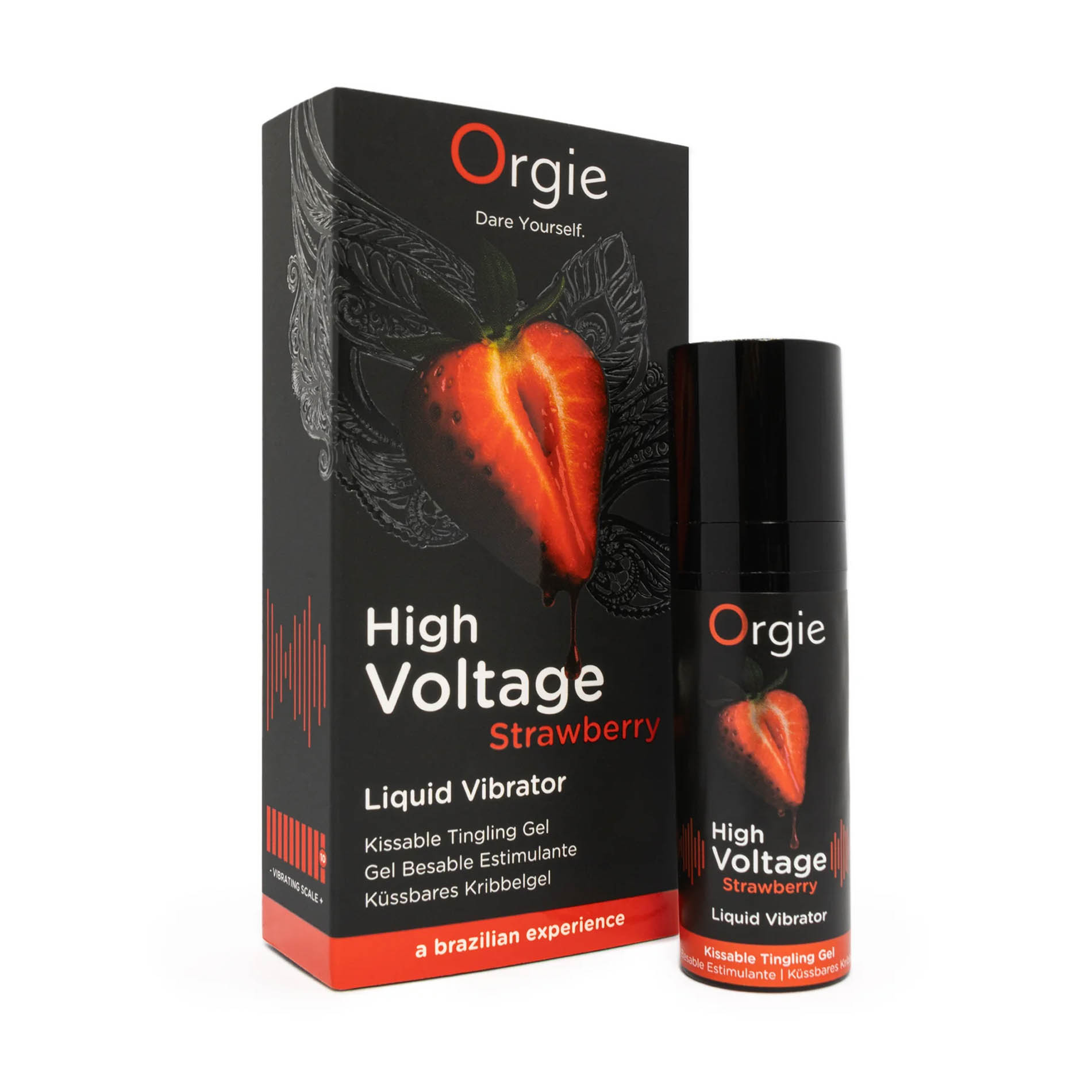 Orgie High Voltage Strawberry 15 ml. Orgie High Voltage Strawberry 15 ml – klitorio stimuliuojantis gelis su braškių aromatu, buteliukas iš arti Orgie High Voltage Strawberry 15 ml. Orgie High Voltage Strawberry 15 ml – klitorio stimuliuojantis gelis su braškių aromatu, buteliukas iš arti