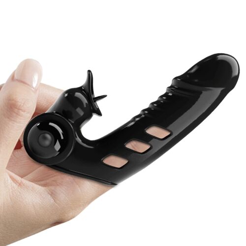 PRETTY LOVE – CORBIN BLACK VIBRATOR FINGER COVER 3 PRETTY LOVE Corbin Black - pirštinis vibratorius ant piršto, juodos spalvos sekso žaislas