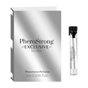 PheroStrong išskirtinis vyrams skirtas testeris 1 ml PheroStrong testeris vyrams 1 ml – feromonų purškiklis, mini buteliukas iš arti