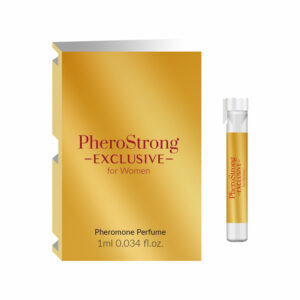 Exclusive išskirtinis moterims skirtas testeris 1 ml Medica PheroStrong moterims 1 ml – feromonų testeris buteliukas iš arti