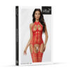„Bodystocking 2054 Red - raudonas kūno tinklinis erotinis drabužis“