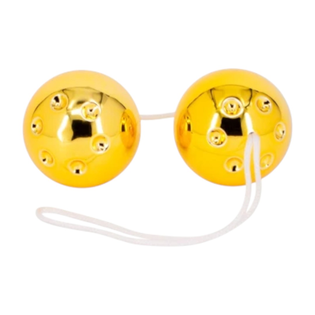 Gold Duo Kegel Balls „Gold Duo Kegel Balls - dvigubi kėgelio kamuoliukai moterims“ Gold Duo Kegel Balls „Gold Duo Kegel Balls - dvigubi kėgelio kamuoliukai moterims“