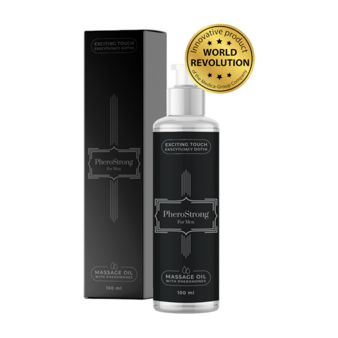 PheroStrong Strong for men massage oil 100ml „PheroStrong Strong for Men Massage Oil 100 ml masažo aliejus vyrams“ PheroStrong Strong for men massage oil 100ml „PheroStrong Strong for Men Massage Oil 100 ml masažo aliejus vyrams“