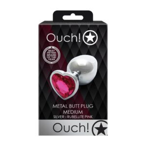 Ouch! Heart Gem Butt Plug Medium 1 „Ouch! Heart Gem Butt Plug Medium analinis kaištis“
