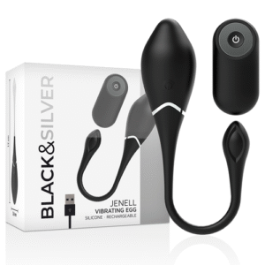 BLACK&SILVER – JENELL RECHARGEABLE VIBRATING EGG 1 BLACK&SILVER - JENELL RECHARGEABLE VIBRATING EGG